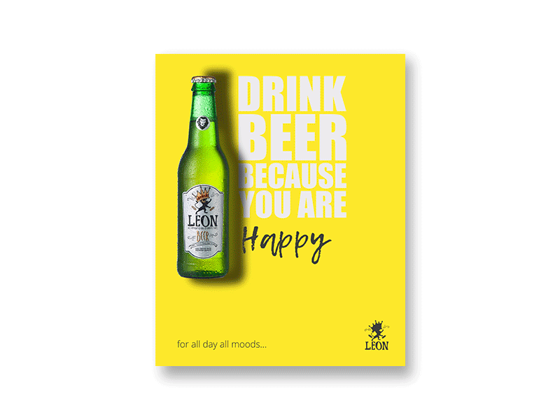 Leon Beer | Ad Posters ad campaign adobeillustrator adobephotoshop advertising beer branding dribbble gif animation illustration marketing poster