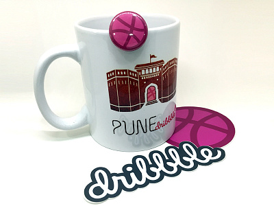 Pune Dribbble Meetup 2015 dribbblemeetup goodies meetup mugs pune stickers