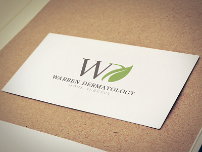 Warren Dermatology clean dermatology green leaf logo modern surgery