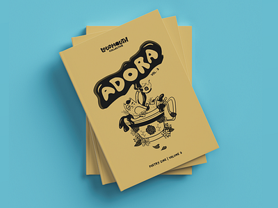 Adora Poetry Book Cover book cover bookcover cat graphic design illustration poetry tea zine
