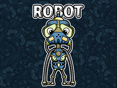 Robot design icon illustration logo