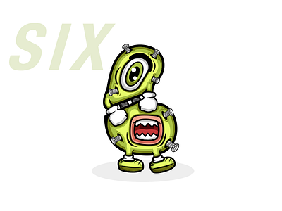 Six Monster design icon illustration