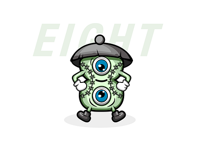 Eight Monster design icon illustration