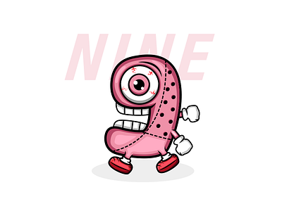 Nine Monster design icon illustration