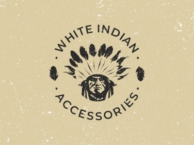 White Indian accessories accessory art boho feather indian injun leader logo plumage vector