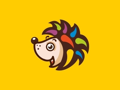 Hedgehog animal cheerful colorful hedgehog vector