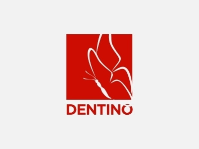Dentino butterfly clinic dental dental clinic logo red roentgen tooth vector