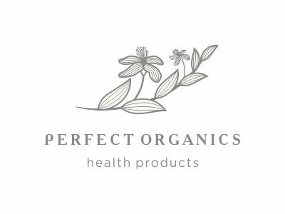 Perfect organics #2 flower grace grass health herb logo medicinal herb organics vector