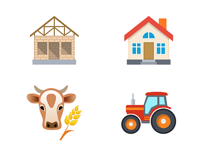 Bank Icons #1 agriculture bank cow home house icons leasing mortgage tractor