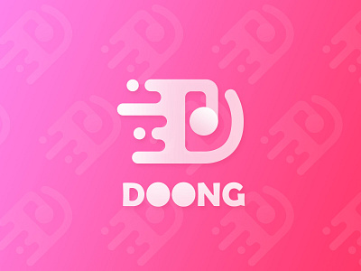 DOONG Music Logo app design illustration logo music pink