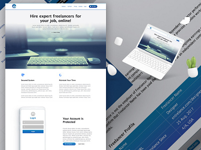 Entrelance.com | Freelancing Site Design blue design entrelance.com freelancing site minimal design professional website responsive website