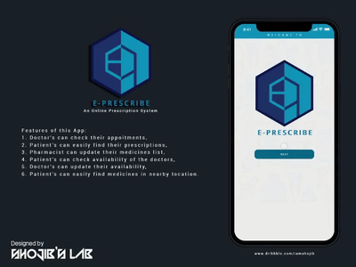 E-Prescribe | Online Prescription App UI/UX graphics illustration logo shojibslab ui uidesign ux ux ui ux design