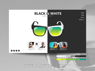 Black & White Website | Minimal Design ahmed and black design eyewear minimal minimalistic shojib simple white