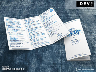 Blgrille Restaurant Trifold Menu Design