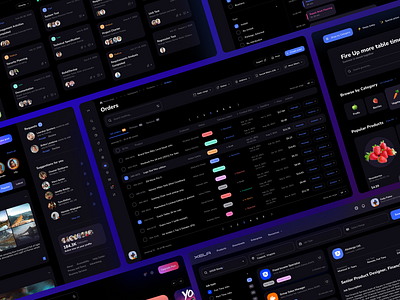 Xela UI kit - Desktop templates (Dark Theme) dark theme design system figma prototyping swiftui template templates ui kit