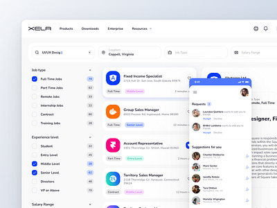 Xela Design System - Job search template design system figma job search prototyping swiftui template templates ui kit