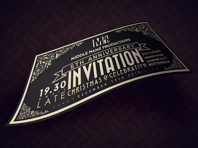 Invite Promo Rev anniversary company invite party ticket vintage