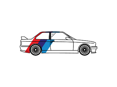 M 30 bmw car design illustrate m m30 race retro vintage