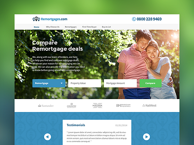 Remortgages.com Redesign 2 blue branding button concept design green image logo photoshop ui web website