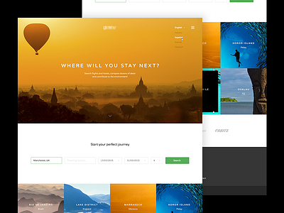 Travel Homepage brand branding clean color crisp design icon travel ui ux web website