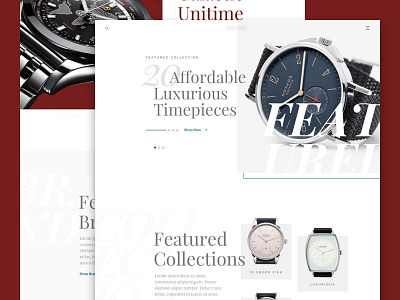 A High-End Watch Marketplace Concept brand colour design home image land layout time watch web website