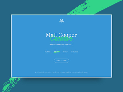 Matt Cooper Creative - Upcoming Website brand colour create creative design home image web website