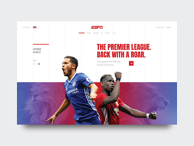 ESPN - Web Concept brand colour creative design designer gradient grid image ui ux web website