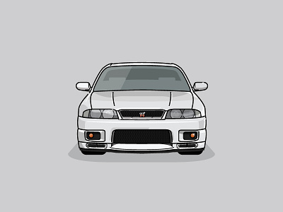Dream Vehicles - No.3 - Nissan GT-R R33 brand car colour gtr icon illustration japan line motor nissan silver stroke