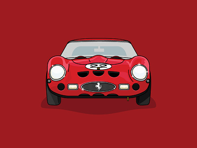 Dream Vehicles - No.4 - Ferrari 250 GTO brand car colour create ferrari icon illustration line motor red stroke vehicle