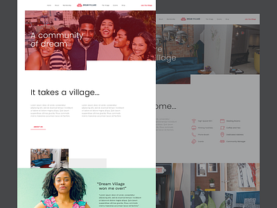 Dream Village - Homepage Design brand clean colour design designer graphic home modern sketch ui ux web website