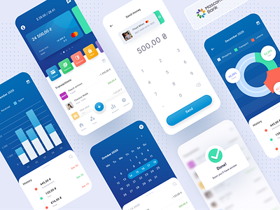 Banking application 💰 app application bank business design figma finance flat design interface mobile new pay popular statistics ui ux