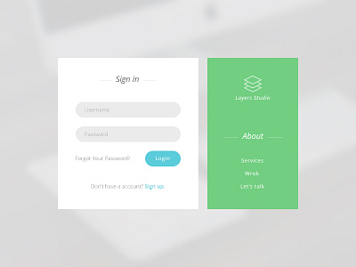 Login Form | simple and efficient blue clean efficient form green login loginform simple ui ux