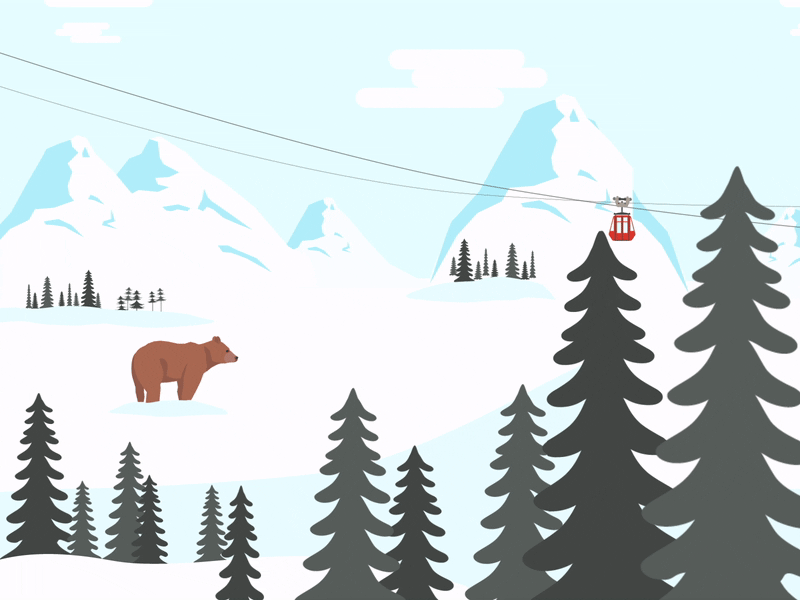 Banff Gondola banff bear cablecar design gondola graphic illustration parallax parallax animation vector