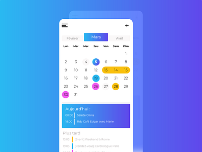 Calendar app calendar dailyui dailyuichallenge design ui uidesign