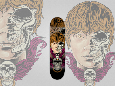 Skateboard Son artwork deck illustration skate board skate deck skull