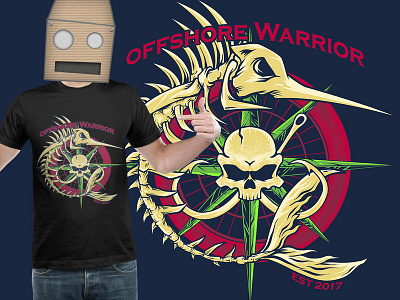 offshore warrior apparel design artwork illustration merch tshirt