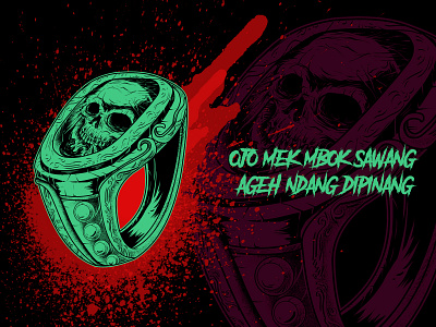 skull ring apparel design artwork dark design illustration merch skeleton skull tees tshirt