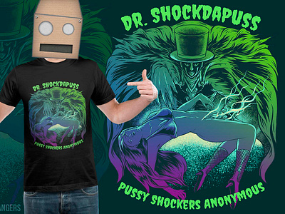 Pussy Shockers Anonymous apparel design artwork dark illustration merch skeleton tees tshirt