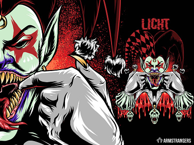 licht artwork clown illustration joker skeleton skull
