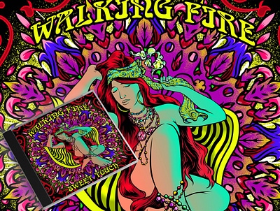 walking fire band - sweet touch album art album artwork album cover band illustration pop art psychadelic psychedelic