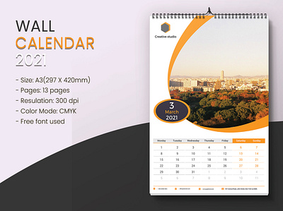 Wall calendar 2021 business calendar calendar 2021 calendar design graphicdesign month new year planner wall calendar year