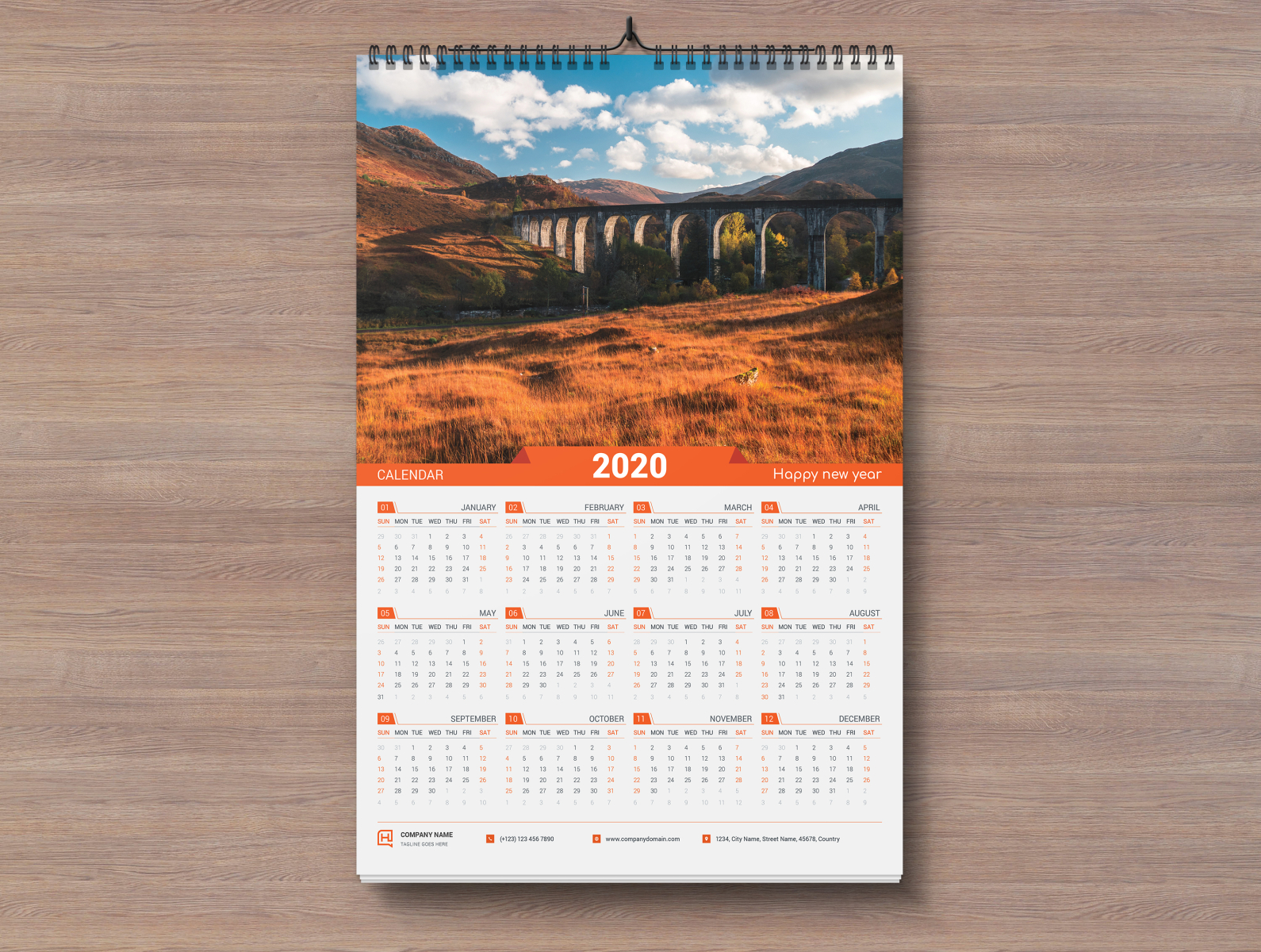 One Page Wall Calendar 2002 by Habibur Rahaman on Dribbble