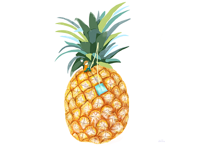 Pineapple Time art design illustration illustrations paint painting photoshop photoshop art pineapples