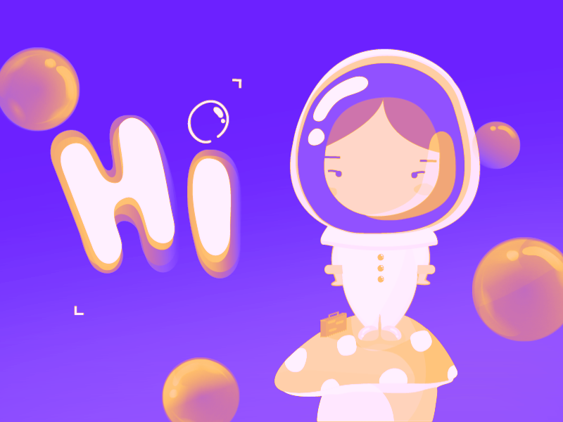 Hi ! animation bubble character delcha design gif hi illustration space