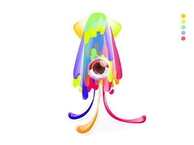 Squid Ink ai character design colorful delcha illustration octopud squid