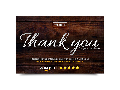 Thank you and review card comes with a product from Amazon adobe amazon card dark theme indesign minimalist modern photoshop review card thank you card