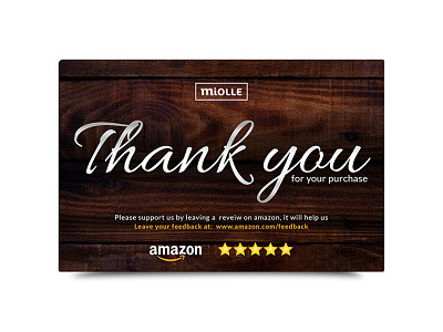 Thank you and review card comes with a product from Amazon