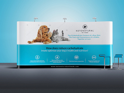 Trade Show Backdrop For Our Pet Food Company cool theme curvy rectangular backdrop eye catchy illustrator infographic minimalist photoshop trade show veteran