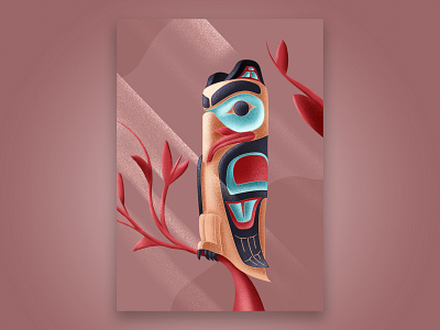 Owl Illustration background design graphic design illustration poster procreate