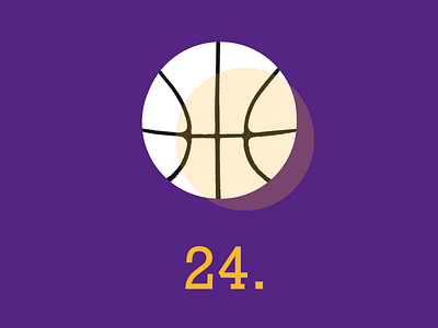 24. 24 basketball branding creative design graphic icon illustration illustrator kobe lakers sports vector